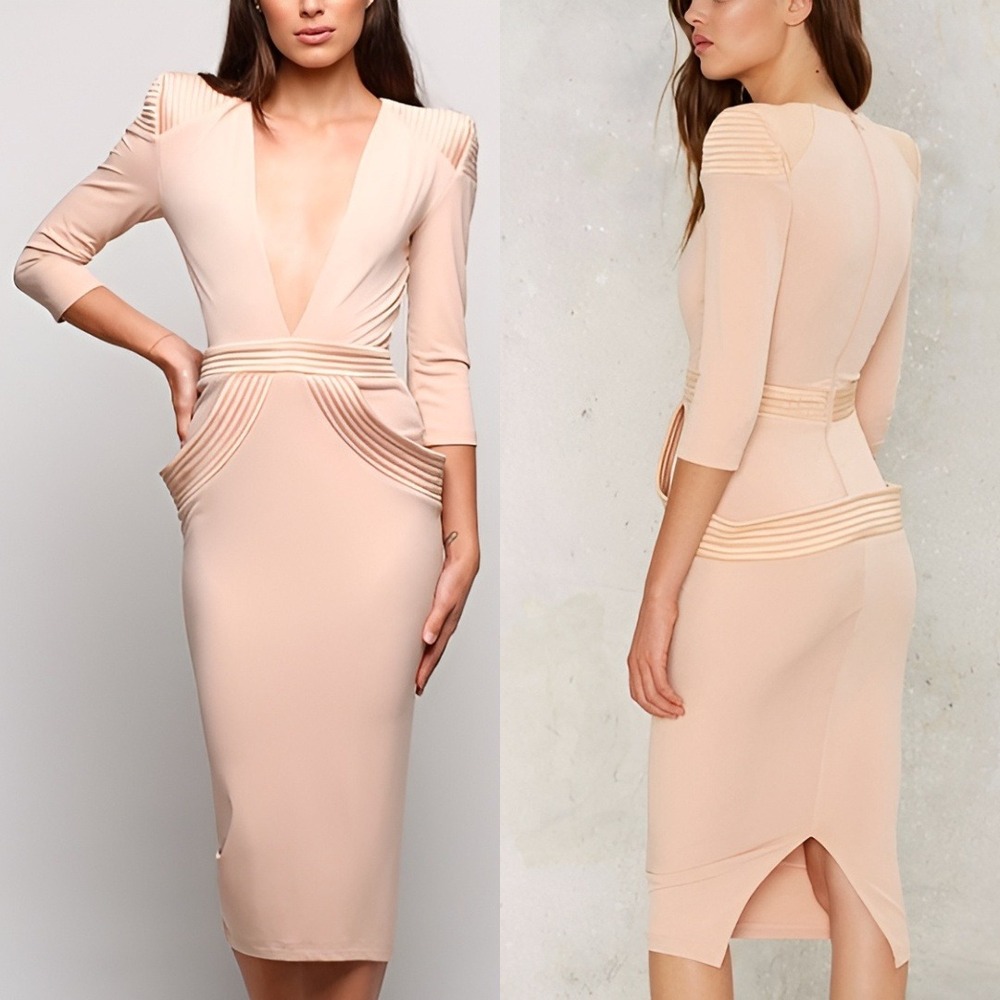 Zhivago Beige Informant Midi Dress - Picture 2 of 14
